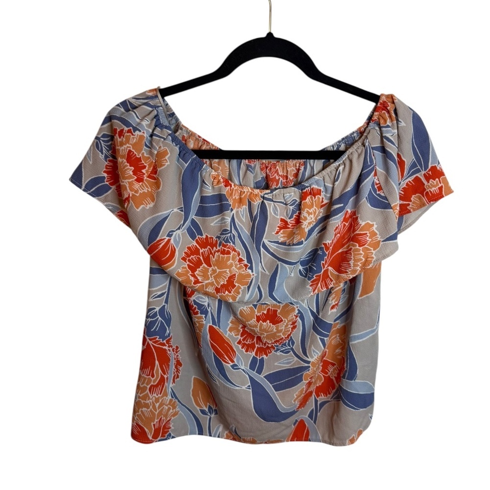 C&E Tropical Floral Off Shoulder Blouse